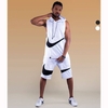 ست ورزشی رکابی کلاهدار و شلوارک نایک مدل PB-BLK chp سفید