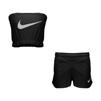 ست نیم تنه و شلوارک ورزشی زنانه نایک مدل mub-1215 مشکی