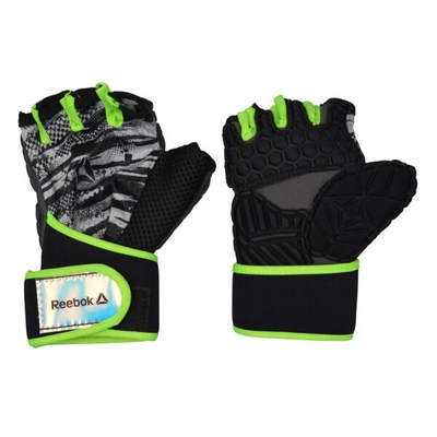 دستکش بدنسازی زنانه ریباک مدل GDS-0225 مشکی سبز
