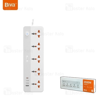 چند راهی برق و شارژر بیوا Biva PS-06 Power Strip دارای 4 پورت