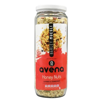 موسلی شیشه ای اونا طعم بادام و کرن بری ۳۸۰ گرمی