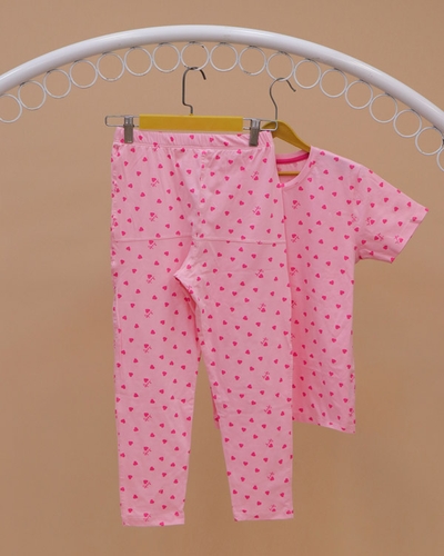 تیشرت شلوار  pink love NZDE