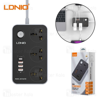 چند راهی برق و شارژر الدینیو LDNIO SC3412 دارای 4 پورت