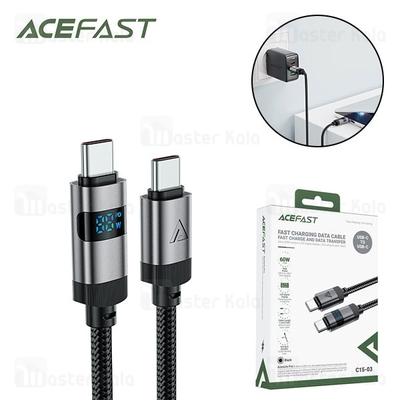 کابل Type-C به Type-C ایس فست ACEFAST C15-03 طول 1.2 متر توان 60 وات
