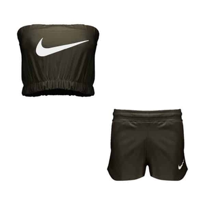 ست نیم تنه و شلوارک ورزشی زنانه نایک مدل  mub-1215 یشمی