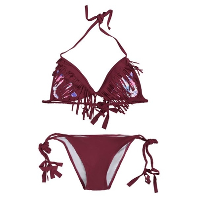 ست بیکینی زنانه مدل ۴B0188 زرشکی