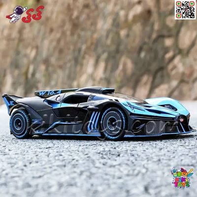 ماکت ماشین فلزی بوگاتی بولاید دودزا و شارژی Bugatti Bolide مقیاس 1:24