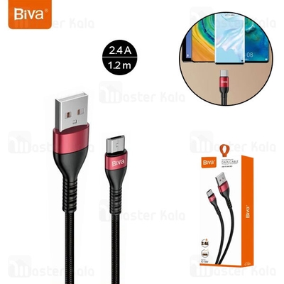 کابل میکرو یو اس بی بیوا Biva C-16V طول 1.2 متر شدت جریان 2.4 آمپر