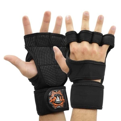 دستکش و محافظ کف دست بدنسازی اسپال مدل Fitness مشکی