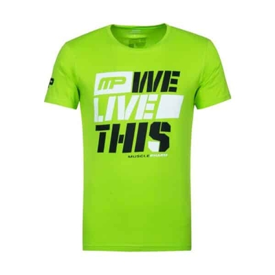 تیشرت ورزشی مردانه ماسل فارم مدل PY-LIVE سبز