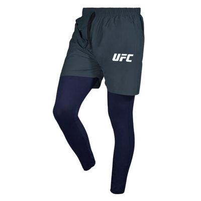لگ و شلوارک سرهمی مردانه ریباک مدل HS-UFC سرمه ای