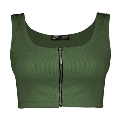 نیم تنه ورزشی زنانه زیپ دار نایک مدل mub-1011 یشمی