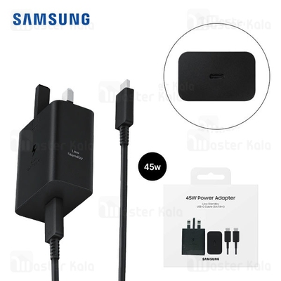 شارژر اصلی سوپر فست شارژ سامسونگ Samsung EP-T4511 Super Fast Charger 2.0 توان 45 وات با کابل