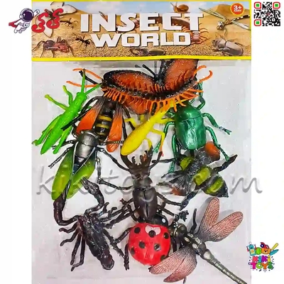 فیگور حیوانات و حشرات و خزندگان اسباب بازی 12 عددی INSECTS WORLD Q103C