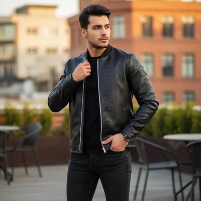 کاپشن چرم مردانه Marie مدل 2764