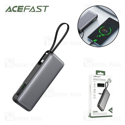 پاوربانک 20000 ایس فست ACEFAST M22 PD130W GaN Fast Charger توان 130 وات همراه با کابل متصل