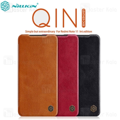 کیف چرمی نیلکین شیائومی Xiaomi Redmi Note 11 Global / Redmi Note 11S Nillkin Qin Leather Case