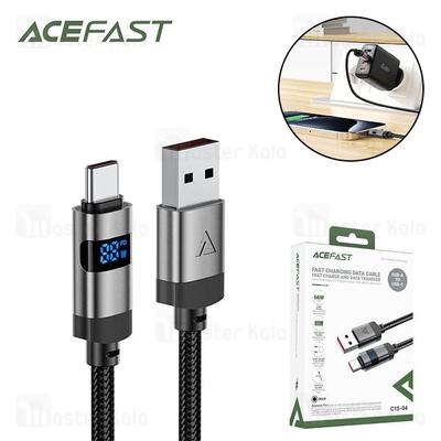 کابل Type-C ایس فست ACEFAST C15-04 طول 1.2 متر توان 66 وات
