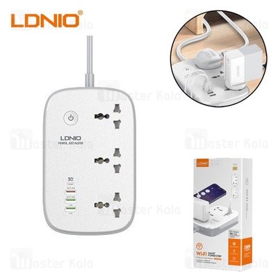 چند راهی برق و شارژر هوشمند الدینیو LDNIO SCW3451 دارای 4 پورت