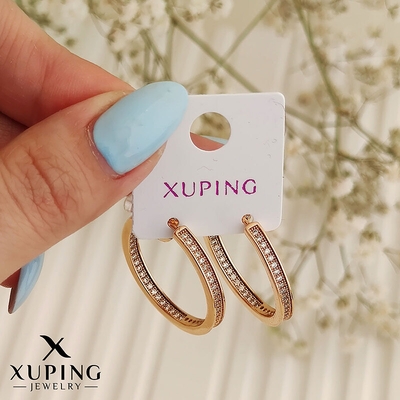 گوشواره حلقه‌ فول‌نگین ژوپینگ