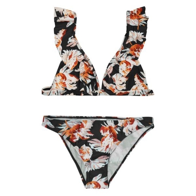 ست بیکینی زنانه مدل Floral-4B0218 مشکی