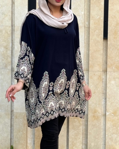  تونیک بیگ سایز آینه طرح اندونزی 1160