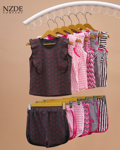 تاپ شلوارک طرح دار دخترانه NZDE