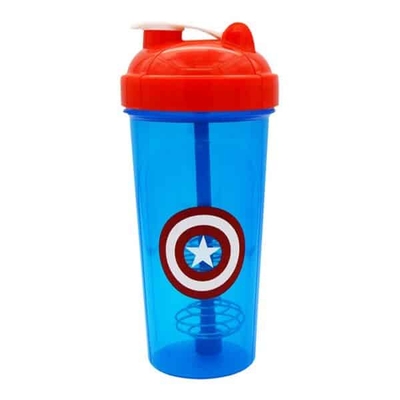 ‫شیکر یک تیکه کاپیتان آمریکا مدل Super Hero-GLS شفاف ظرفیت ۰.۷ لیتر