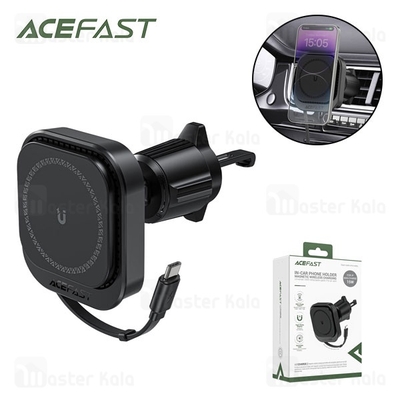 هولدر و شارژر وایرلس دریچه کولری مگ سیف ایس فست ACEFAST D32 توان 15 وات با کابل جمع شونده