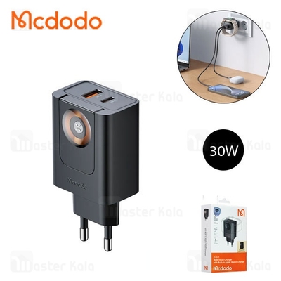 شارژر دیواری 2 پورت و شارژر وایرلس مک دودو Mcdodo CH-370 توان 30 وات با قابلیت شارژ اپل واچ
