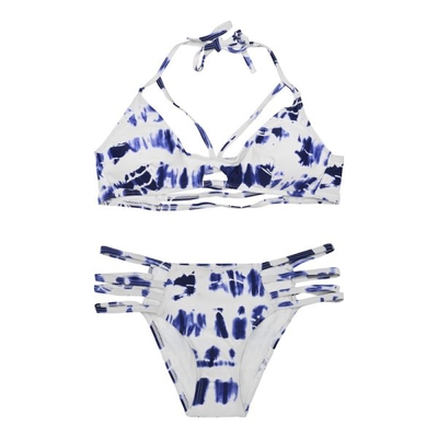 ست بیکینی زنانه مدل ۴B0178 سفید آبی