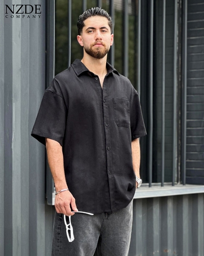 شومیز مردانه طرح برجسته لینن ژاکارد NZDE