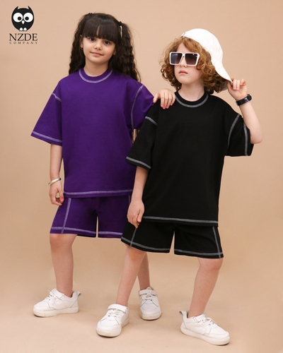 تیشرت شلوارک بگ استایل دوخت زنجیری NZDE