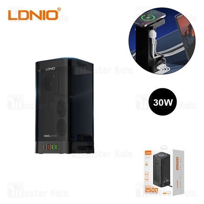 چند راهی برق و شارژر وایرلس تایمردار الدینیو Ldnio SEW4485 دارای 4 پورت