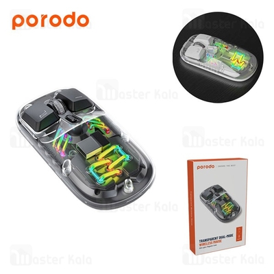 موس وایرلس دو حالته پرودو Porodo Transparent Dual-Mode PD-TMDM