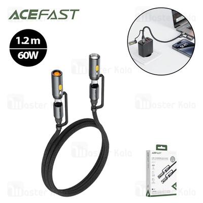 کابل Type-C به Type-C چندکاره ایس فست ACEFAST J4 Acewire Pro طول 1.2 متر توان 60 وات