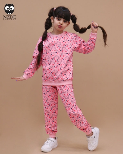 بلوز شلوار تمام چاپ قلب NZDE