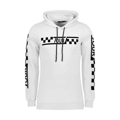 هودی کلاه دار مردانه TOUR طرح دار سفید