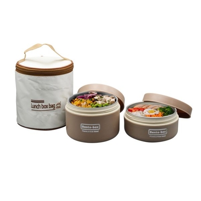 ظرف غذا لانچ باکس مدل ۲Box-Ben Pack ظرفیت ۱.۰۷ لیتر به همراه کیف