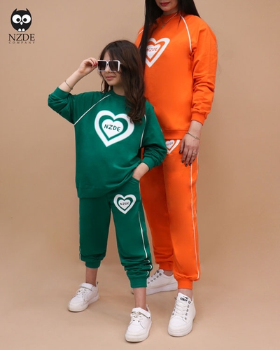 بلوز شلوار بگ استایل مغزی دوزی قلب NZDE