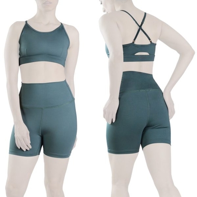 ست نیم تنه و کشاله بند ورزشی زنانه الو مدل ۴B0153 سبز آدامسی تیره
