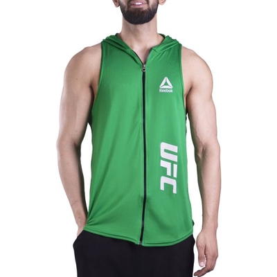 رکابی کلاهدار ورزشی مردانه ریباک مدل PY UFC-2A0601 زیپ دار سبز