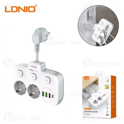 چند راهی برق و شارژر الدینیو LDNIO SE2435 دارای 4 پورت
