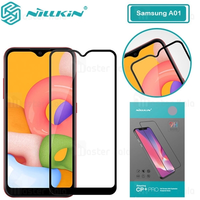 محافظ صفحه شیشه ای تمام صفحه تمام چسب سامسونگ Samsung Galaxy A01 / A015 Nillkin CP+ Pro