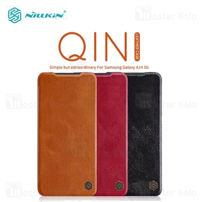 کیف چرمی نیلکین سامسونگ Samsung Galaxy A14 5G Nillkin Qin Leather Case