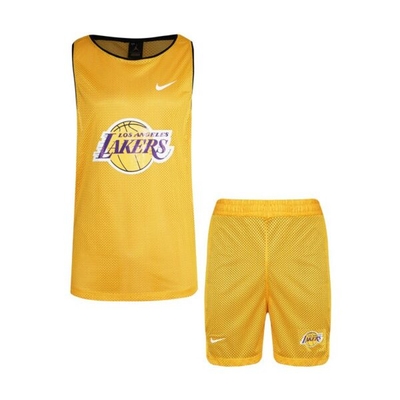 ‫‫ست رکابی و شلوارک ورزشی مردانه لیکرز مدل PB-1411 زرد