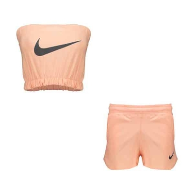 ست نیم تنه و شلوارک ورزشی زنانه نایک مدل  mub-1215 گلبهی