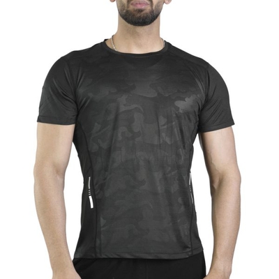 تیشرت ورزشی مردانه رانینگ مدل LS-R253 چریکی مشکی