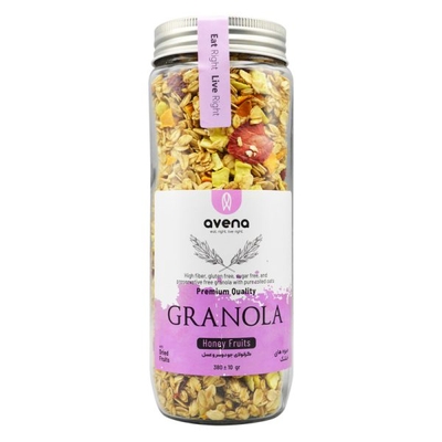 گرانولا شیشه ای اونا طعم میوه های خشک ۳۸۰ گرمی بدون گلوتن