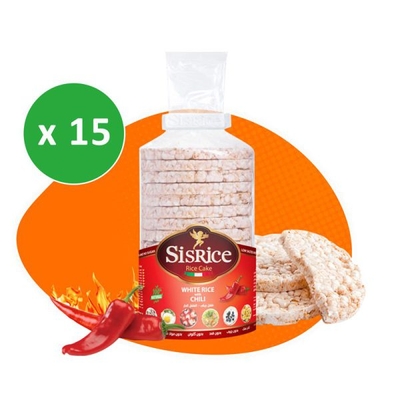 پکیج سیس رایس کیک رژیمی طعم فلفلی کارتن ۱۵ بسته ای